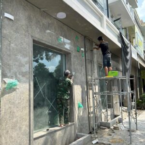 Đá ốp mặt tiền Pearl Grey